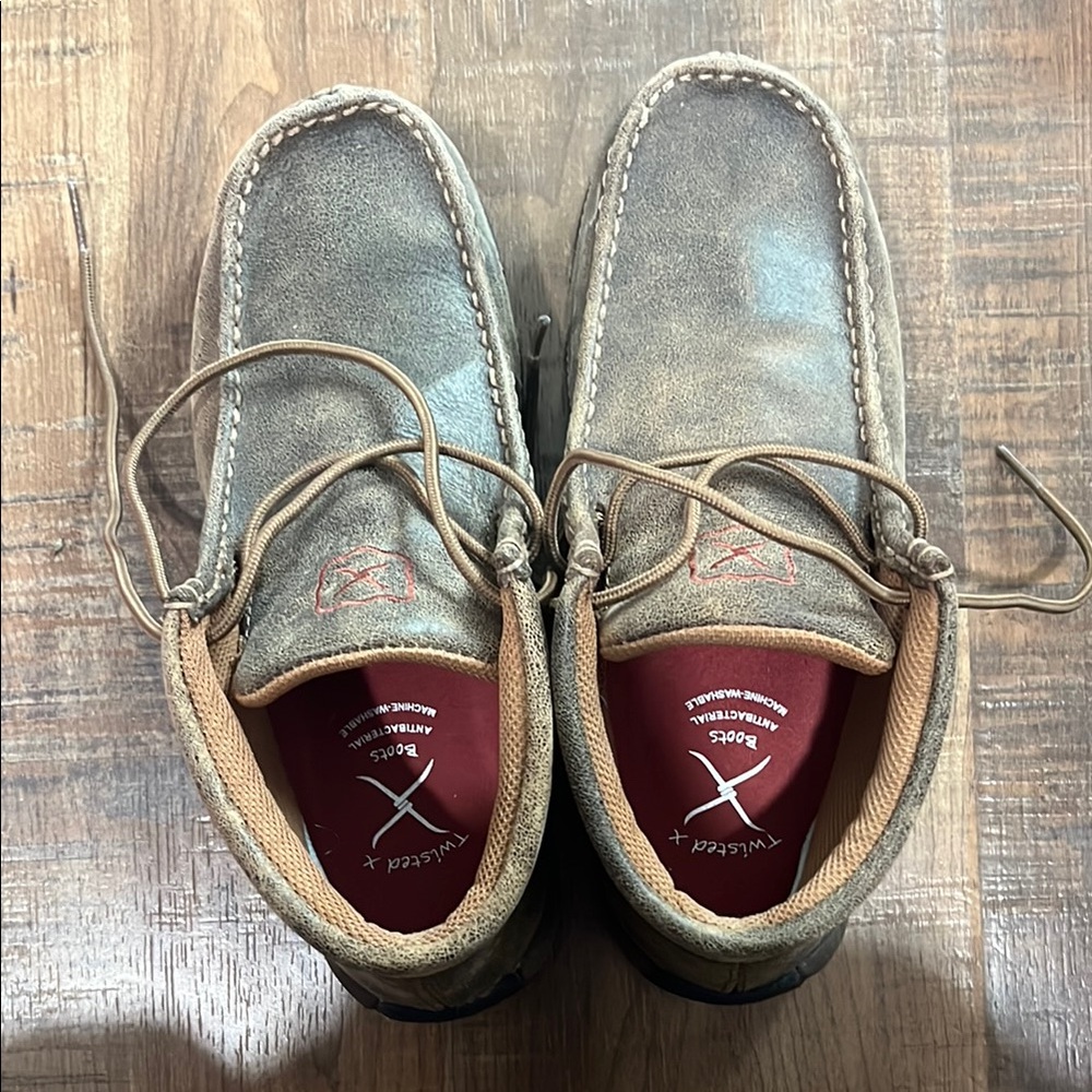 Twisted X Brown and Tan Loafers with Moccasin-Style